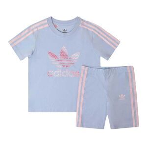 Adidas Baby Girls Shirt And Shorts Set / Sky